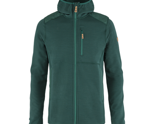 FJALL RAVEN-KEB FLEECE HOODIE-VERT-1