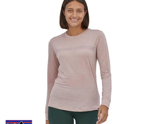 PATAGONIA-CAP COOL TEE-SHIRT MANCHES LONGUES FEMME-FFMA FITZ ROY-ROSE-FACE