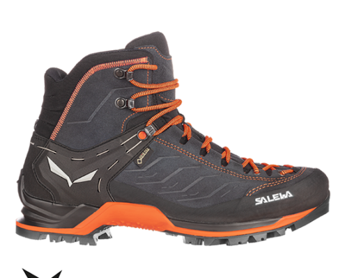 SALEWA-MEN'S MTN TRAINER MID GTX-0985 ASPHALT FLUO ORANGE-GRIS-COTE