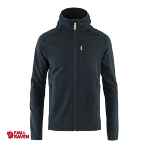 FJALL RAVEN-KEB FLEECE HOODIE-555 NAVY-MARINE-FACE