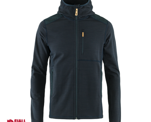 FJALL RAVEN-KEB FLEECE HOODIE-555 NAVY-MARINE-FACE