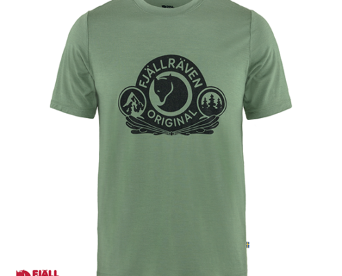 FJALL RAVEN-TEE-SHIRT ABISKO LAINE CLASSIS MANCHES COURTES-614 PATINA GREEN-VERT