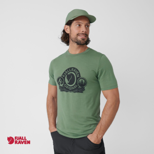 FJALL RAVEN-TEE-SHIRT ABISKO LAINE CLASSIS MANCHES COURTES-614 PATINA GREEN-VERT-FACE