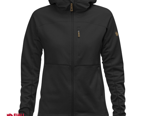 FJALL RAVEN-ABISKO TRAIL FLEECE HOODIE-POLAIRE FEMME-550 BLACK-NOIR