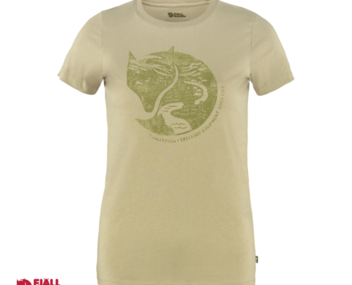 FJALL RAVEN-ARCTIC FOX PRINT TEE-SHIRT FEMME-195 SAND STONE-BEIGE