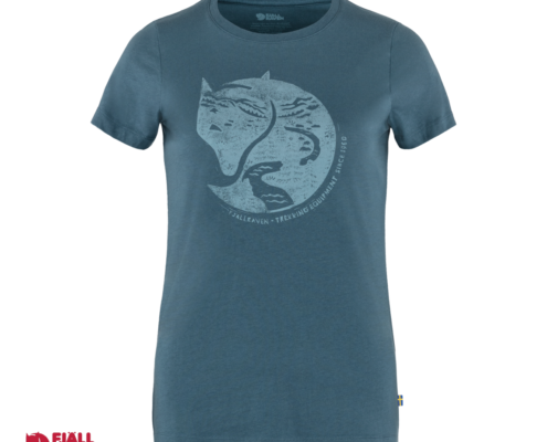 FJALL RAVEN-ARCTIC FOX PRINT TEE-SHIRT FEMME-534 INDIGO-BLEU