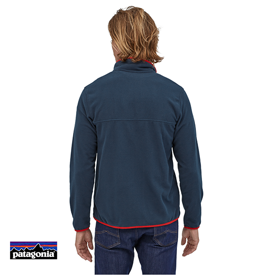 PATAGONIA-M'S MICRO D SNAP-T POLAIRE HOMME-NNCR NEW NAVY CLASSIC RED-MARINE-DOS