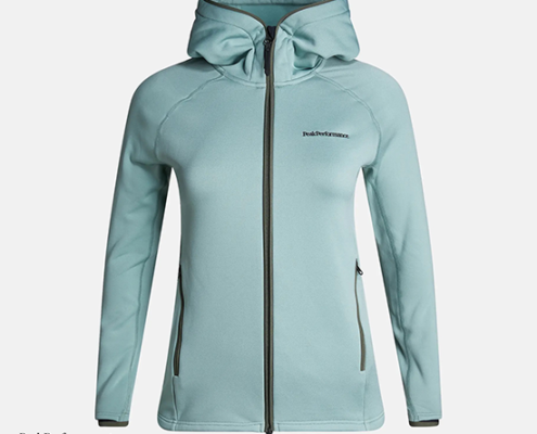 PEAK PERFORMANCE-CHILL LIGHT ZIP HOOD POLAIRE A CAPUCHE FEMME-G07 ASH-BLEU