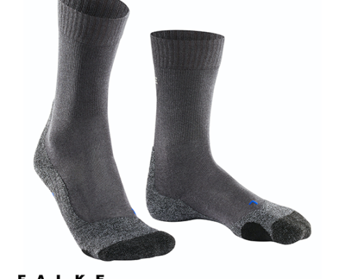 FALKE-TK2 COOL-CHAUSSETTES DE RANDONNEE HOMME-3180 ASPHALT MEL-GRIS