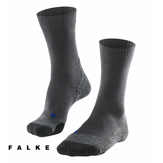 FALKE-TK2 COOL-CHAUSSETTES DE RANDONNEE HOMME-3180 ASPHALT MEL-GRIS-FACE