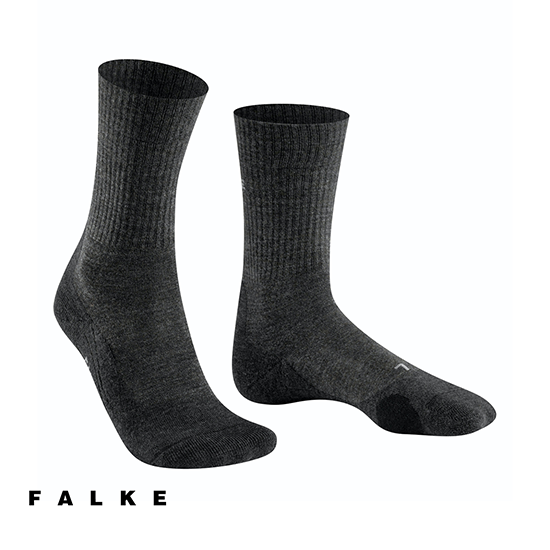FALKE-TK2 WOOL-CHAUSSETTES DE RANDONNEE HOMME-3150 SMOG-GRIS