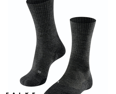 FALKE-16394-TK2 WOOL-CHAUSSETTES DE RANDONNEE HOMME-3150 SMOG-GRIS-FACE