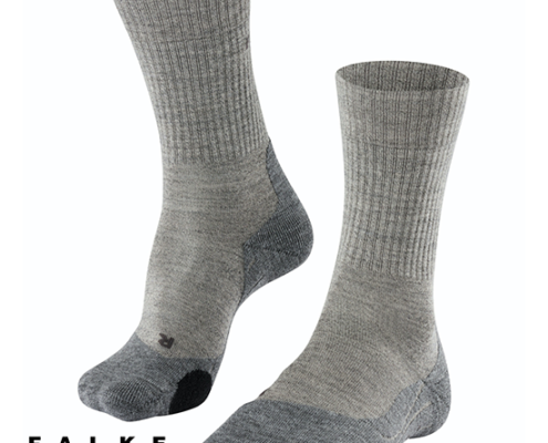 FALKE-TK2 WOOL TREKKING WOMAN-CHAUSSETTES DE RANDONNÉE FEMME-4310 KITT MOOLINE-GRIS