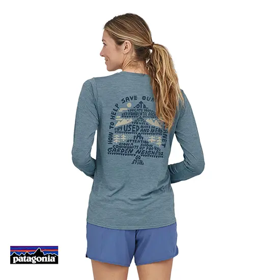PATAGONIA-CAPILENE COOL DAILY GRAPHIC TEE-SHIRT MANCHES LONGUES FEMME-HOPX-LIGHT PLUM-BLEU-DOS