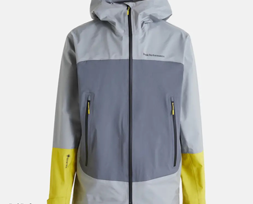 PEAK PERFORMANCE-M VISLIGHT GORE-TEX-GRIS JAUNE-VESTE IMPERMEABLE HOMME