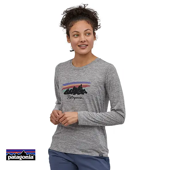 PATAGONIA-CAPILENE COOL DAILY GRAPHIC TEE-SHIRT MANCHES LONGUES FEMME-FHFG FREE HAND-GRIS-FACE