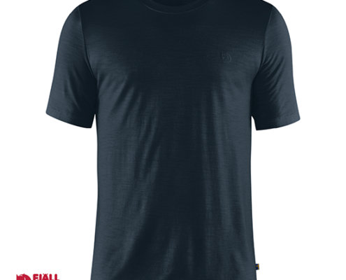 FJALL RAVEN-ABISKO TEE-SHIRT LAINE-HOMME-555 DARK NAVY-MARINE-FACE