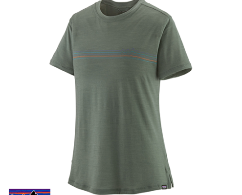 PATAGONIA-CAP COOL MERINO TEE-SHIRT FEMME-FFHE FITZ ROY HEMLOCK GREEN-VERT