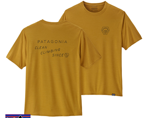 PATAGONIA-M'S CAP COOL DAILY GRAPHIC SHIRT-TEE SHIRT DE RANDONNEE HOMME-CLGX CABIN GOLD-JAUNE