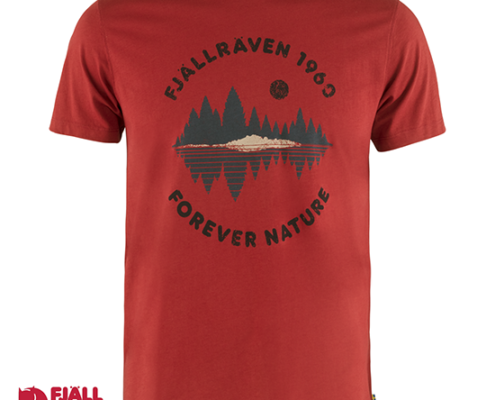 FJALL RAVEN-FOREST MIRROR TEE-SHIRT-325 DEEP RED-ROUGE