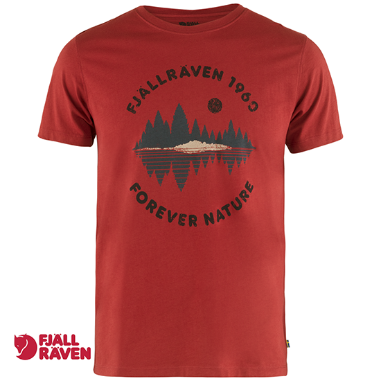 FJALL RAVEN-FOREST MIRROR TEE-SHIRT-325 DEEP RED-ROUGE