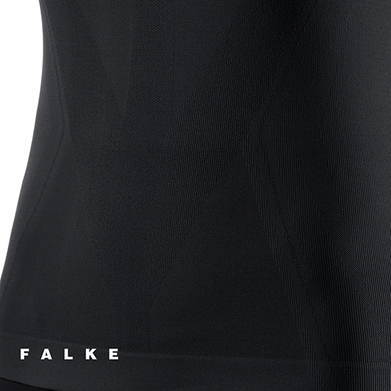 FALKE-1/4 ZIP TEE-SHIRT MANCHES LONGUES WARM WOMAN-TEE-SHIRT CHAUD-FEMME-3000 BLACK-NOIR-AERATION