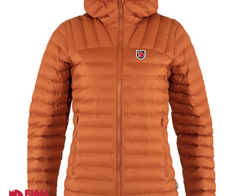 FJALL RAVEN-LATT HOODIE W-DOUDOUNE FEMME-243 TERRACOTTA-MARRON