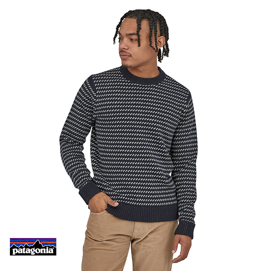 PATAGONIA-M'S RECYCLED WOOL SWEATER-PULL LAINE-HOMME-CNY CLASSIC NAVY-MARINE-FACE