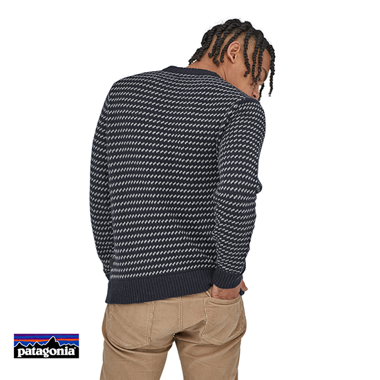 PATAGONIA-M'S RECYCLED WOOL SWEATER-PULL LAINE-HOMME-CNY CLASSIC NAVY-MARINE-DOS