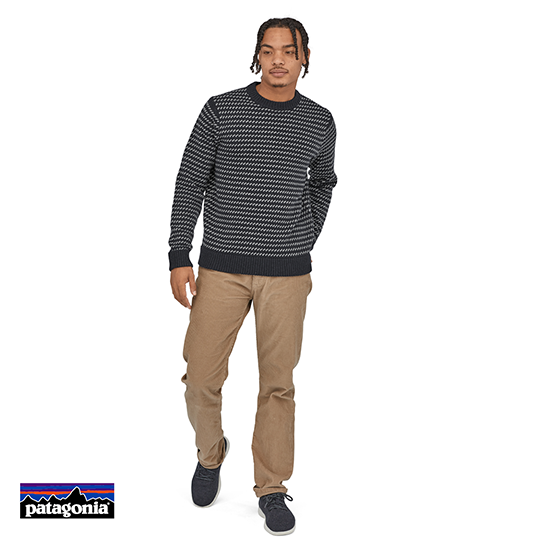 PATAGONIA-M'S RECYCLED WOOL SWEATER-PULL LAINE-HOMME-CNY CLASSIC NAVY-MARINE-VUE