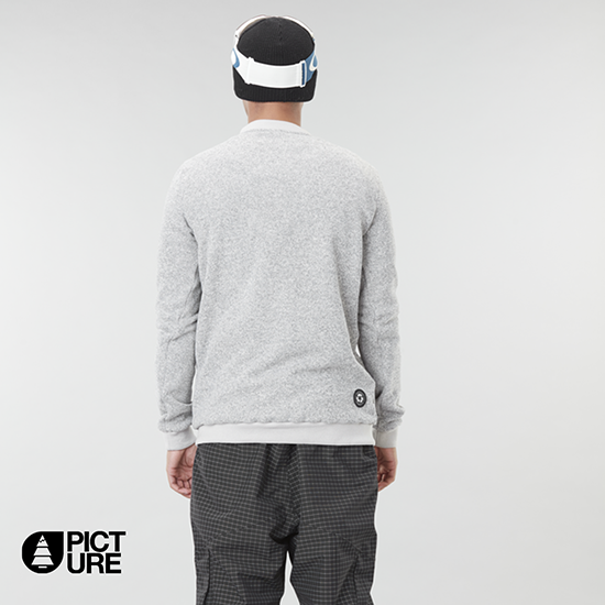 PICTURE-TOFU SXEATER-PULL-HOMME-B GREY MELANGE-GRIS-DOS