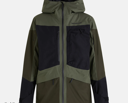 PEAK PERFORMANCE-GRAVITY GORE TEX 2L JACKET-VESTE DE SKI-HOMME-PINE NEEDLE (48C) / BLACK (050) / FOREST NIGHT (4BT)-VERT