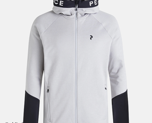 PEAK PERFORMANCE-RIDER ZIP HOOD-VESTE POLAIRE À CAPUCHE-HOMME-MED GREY MELANGE-GRIS