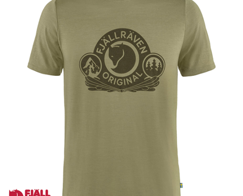 FJALL RAVEN-TEE-SHIRT ABISKO LAINE CLASSIS MANCHES COURTES-622-LIGHT OLIVE-VERT