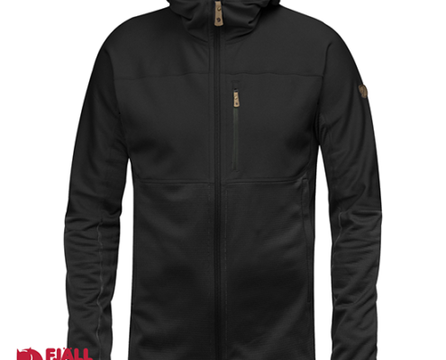 FJALL RAVEN-82257-ABISKO TRAIL FLEECE-VESTE POLAIRE A CAPUCHE-HOMME-550 BLACK-NOIR