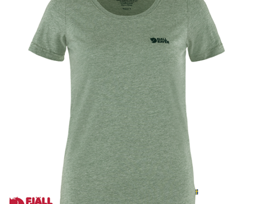 FJALL RAVEN-83509-LOGO WOMEN TEE-SHIRT-FEMME-614 999 PATINA GREEN-VERT