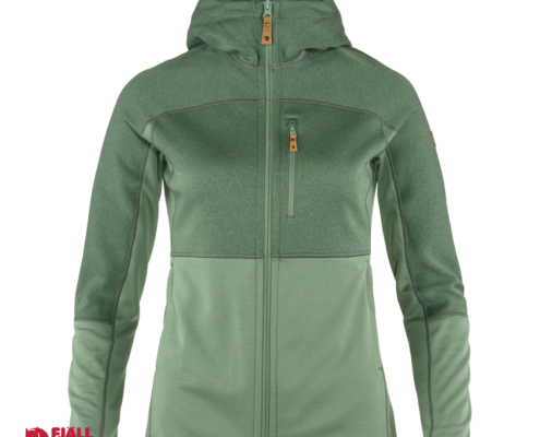 FJALL RAVEN-89589-ABISKO TRAIL FLEECE HOODIE-POLAIRE FEMME-614 PATINA GREEN-VERT