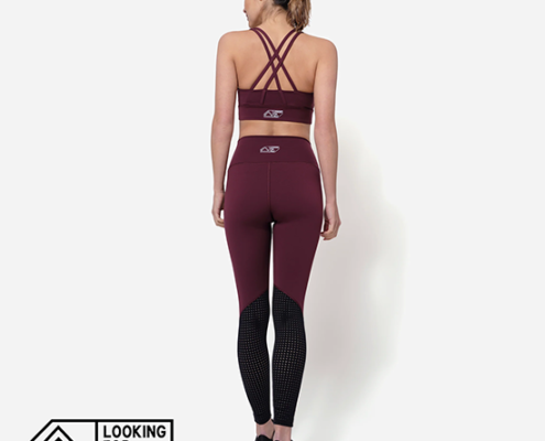 LOOKING FOR WILDE-LEGGING-COLLANT D'ESCALADE-FEMME-TANIN-BORDEAUX-DOS