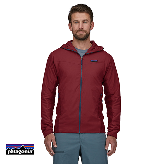 PATAGONIA-84416-MEN'S NANO AIR LIGHT HYBRID INSULATED HOODY-WAX RED-ROUGE-FACE