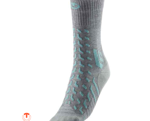 THERM-IC-T25-5650-002-TREK COOL LIGHT CREW LADY-CHAUSSETTES DE RANDONNÉE-GREY TURQUOISE-GRIS