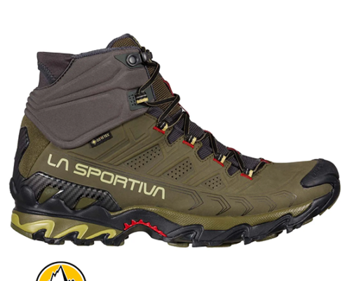 LA SPORTIVA-34K810317-ULTRA RAPTOR II MID LEATHER WIDE GTX-CHAUSSURES DE RANDONNÉE-HOMME-IVY TANGO RED-VERT-CÔTÉ