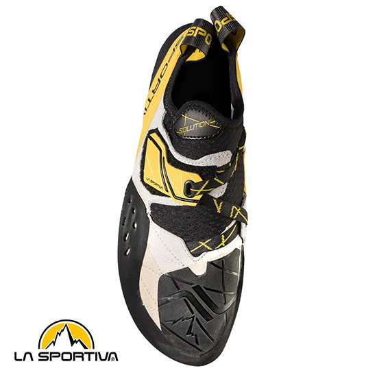 LA SPORTIVA-20G000100-SOLUTION-CHAUSSONS D'ESCALADE-HOMME-WHITE YELLOW-BLANC-DESSUS
