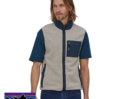 PATAGONIA-23011-M'S SYNCHILLA FLEECE VEST-POLAIRE SANS MANCHE-HOMME-OAT OATMEAL HEATHER-BEIGE-FACE