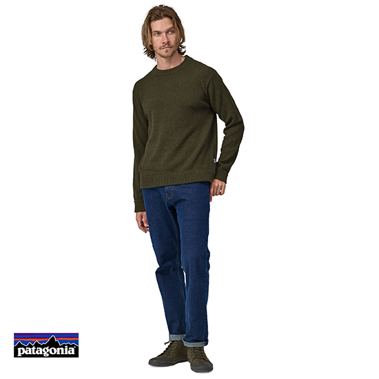 PATAGONIA-50655-M'S RECYCLED WOOL SWEATER-PULL LAINE-HOMME-BSNG BASIN GREEN-VERT-VUE