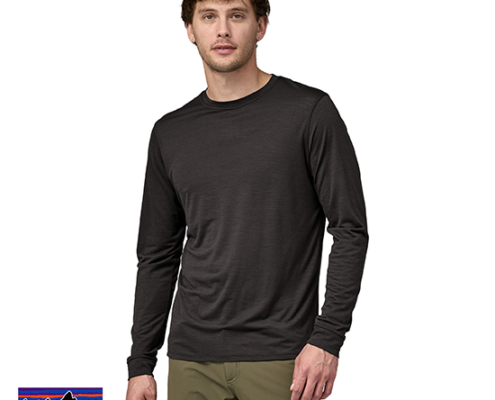 PATAGONIA-44550-CAP COOL TEE-SHIRT MANCHES LONGUES HOMME-BLK BLACK-NOIR-FACE