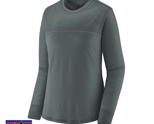 PATAGONIA-44600-WOMEN'S L/S CAP COOL-TEE-SHIRT-FEMME-FRNU-FITZ ROY FADER NOUVEAU GREEN-VERT