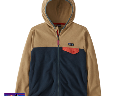 PATAGONIA-65465-KID'S MICRO D SNP-T FLEECE JACKET-VESTE POLAIRE-NNGB NEW NAVY W GRAYLING BROWN-BEIGE