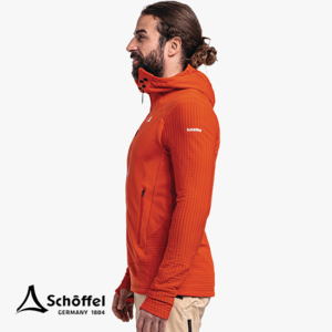 SCHOFFEL-FLEECE HOODY ROTBACH-VESTE POLAIRE À CAPUCHE HOMME-5480 POINCIANA-ORANGE-CÔTÉ