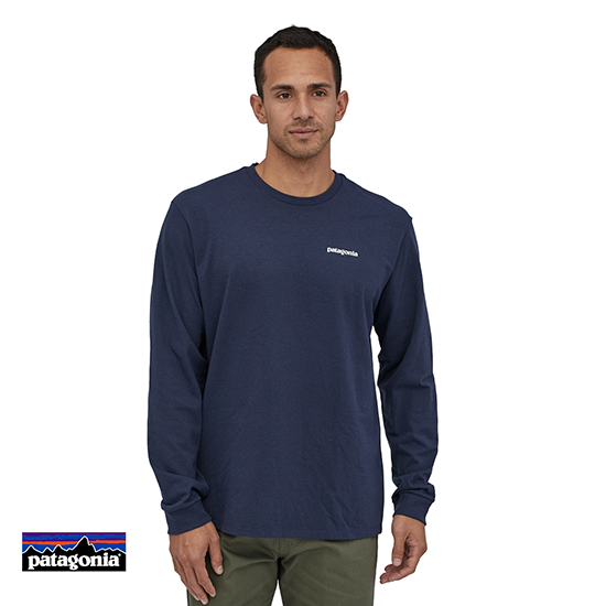 PATAGONIA-38518-M'S LONG SLEEVES P-6 LOGO TEE-SHIRT-TEE SHIRT MANCHES LONGUES-HOMME-CNY CLASSIC NEW NAVY-MARINE-FACE