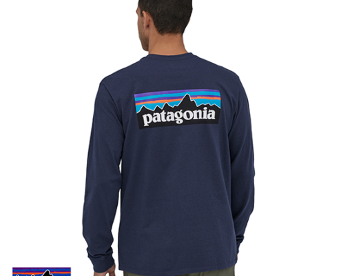 PATAGONIA-38518-M'S LONG SLEEVES P-6 LOGO TEE-SHIRT-TEE SHIRT MANCHES LONGUES-HOMME-CNY CLASSIC NEW NAVY-MARINE-DOS